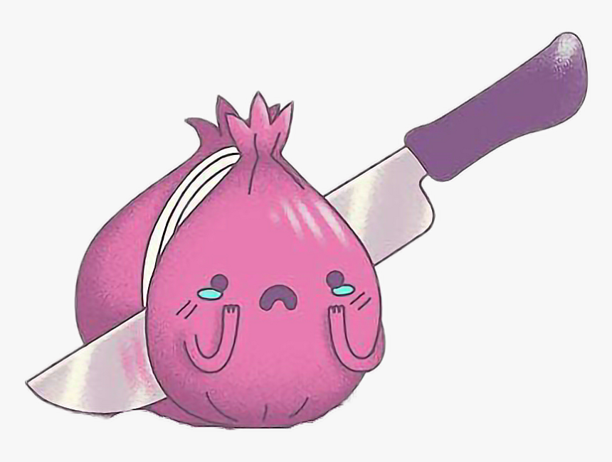 #japan #cebolla #kill #cute #kawaii #knife #freetoedit - Depressed Onion Cutting Itself, HD Png Download