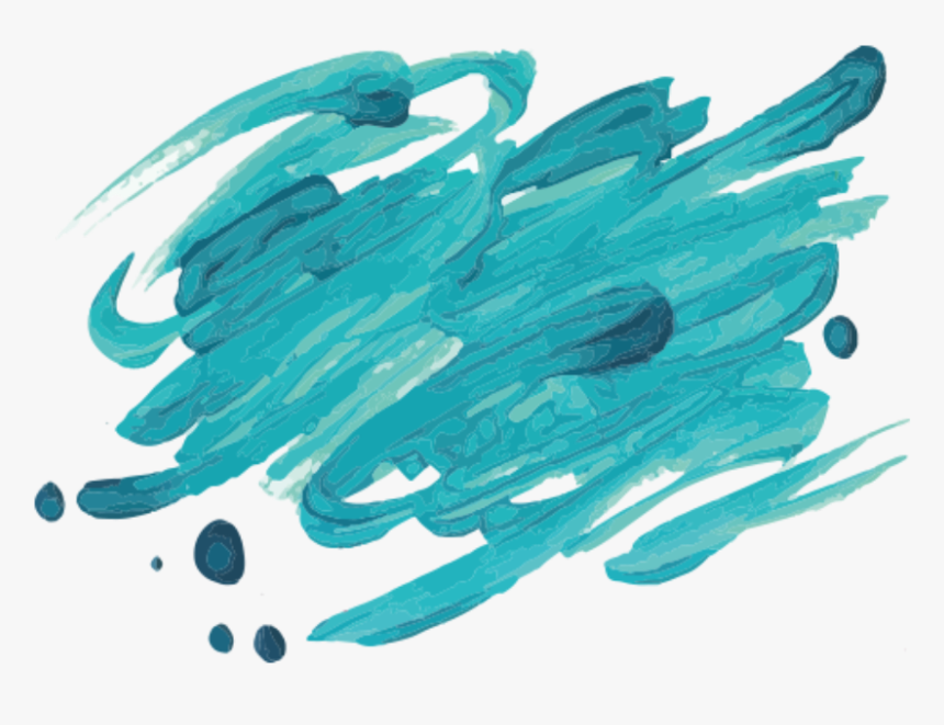 Ftestickers Watercolor Inkbrush Brushstrokes Teal Blue - Sport Definition, HD Png Download