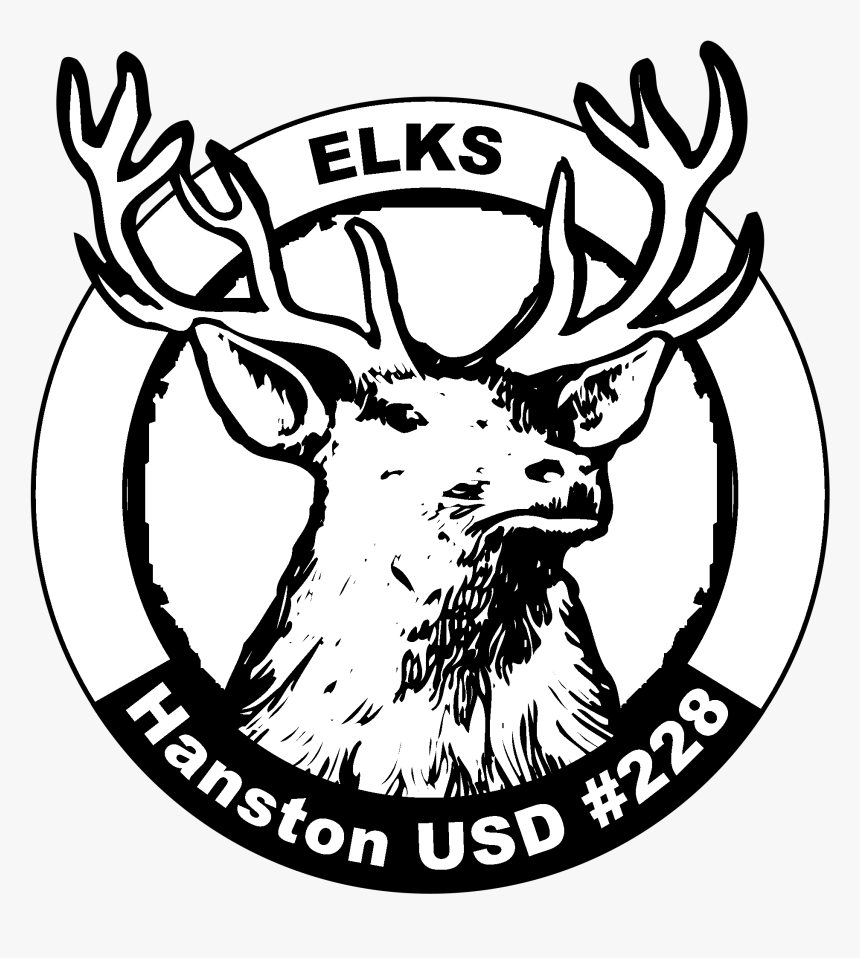 Hanston Usd 228 Logo Black And White - Elk, HD Png Download