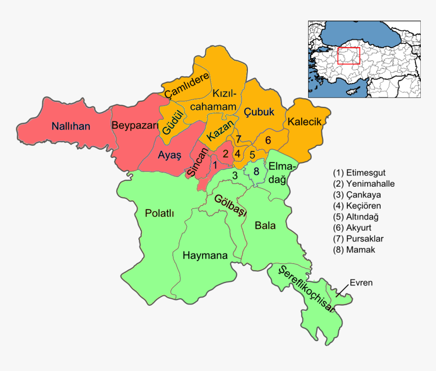 Ankara Electoral Districts 2018 - Ankara Bezirke, HD Png Download