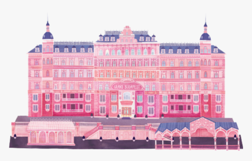 #hotel #budapest #grandbudapest #pink #big #house #home - Grand Budapest Hotel Watercolor, HD Png Download