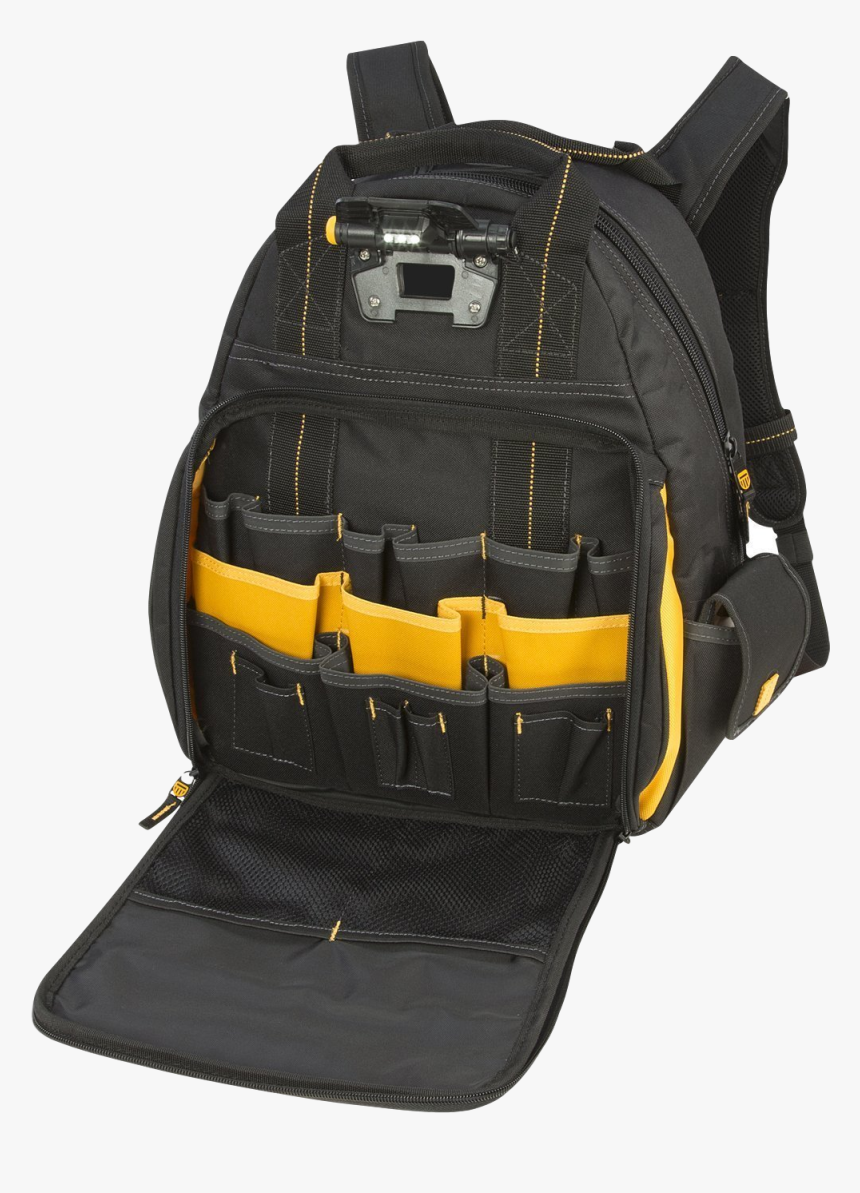 Dewalt Dgl523 Lighted Tool Backpack Open - Dewalt Tool Backpack, HD Png Download