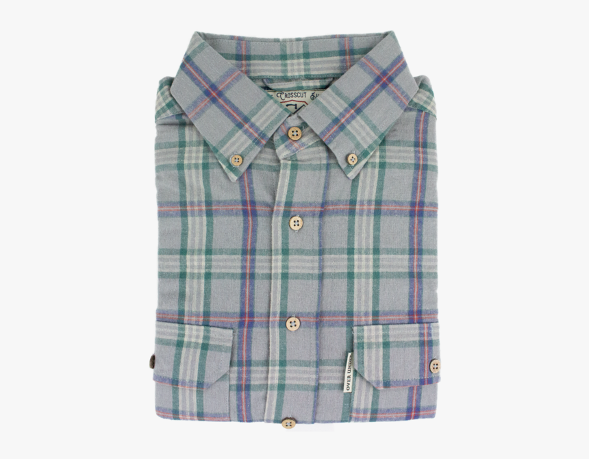The Crosscut Flannel Shirt Fog Grey - Button, HD Png Download