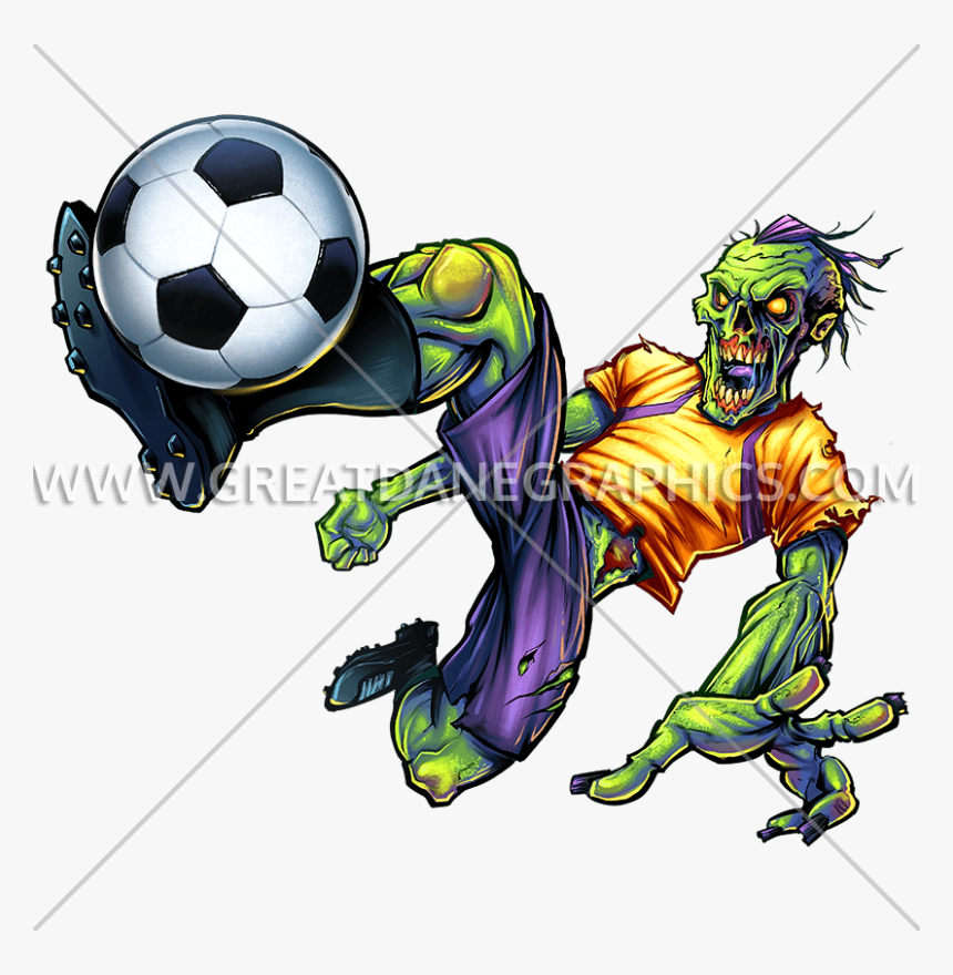 Pin Girl Kicking Soccer Ball Clip Art - Zombie Soccer Png, Transparent Png