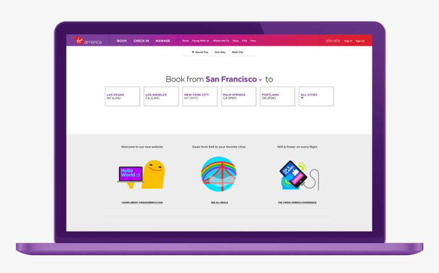 Virgin America Web Design, HD Png Download