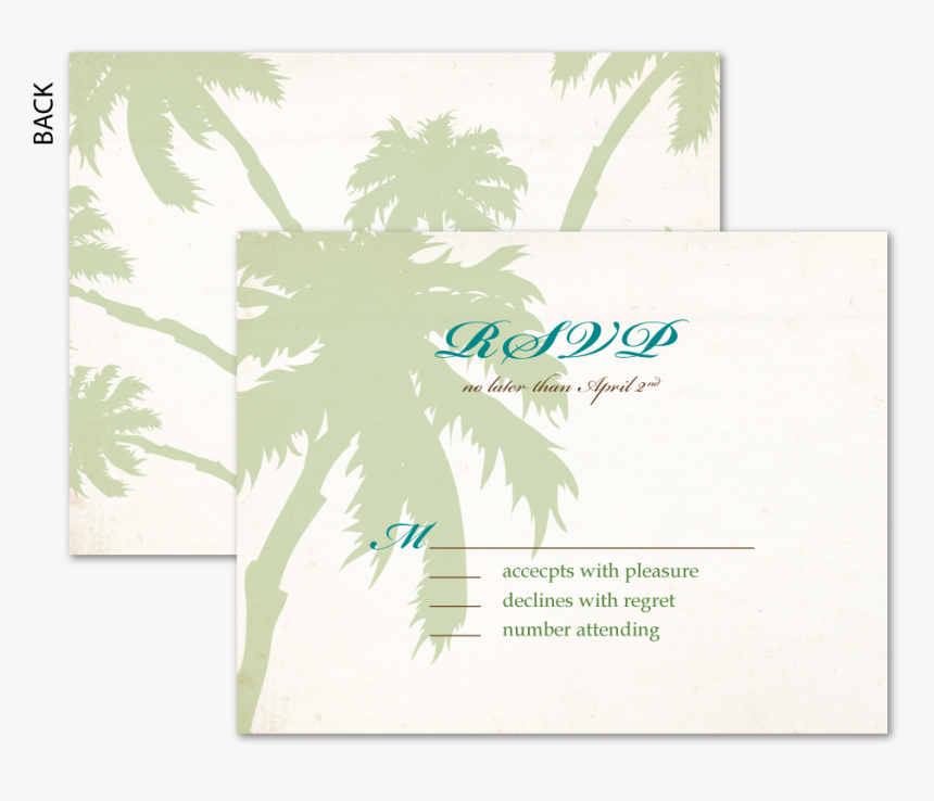 Retro Palms Boarding Pass Rsvp 
								data-caption - Palm Tree, HD Png Download