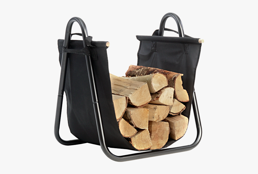 Fireplace With Wood Storage - Canvas Firewood Holder, HD Png Download