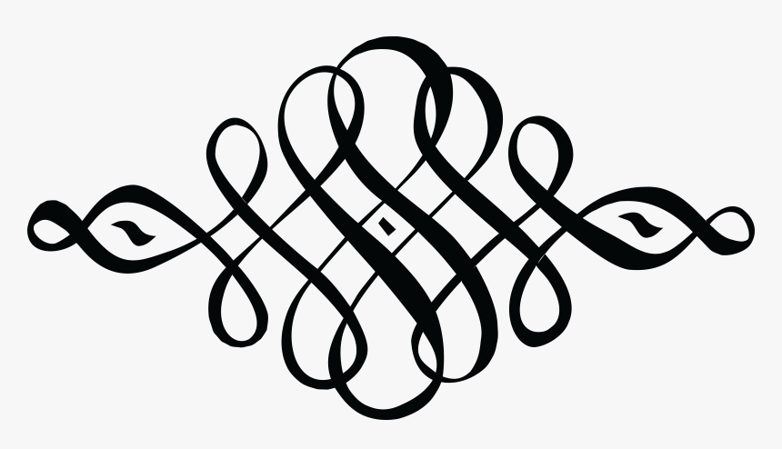 Free Clipart Of A Black And White Calligraphic Design - Calligraphic Design Elements Png, Transparent Png