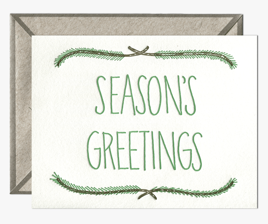 Season S Greetings Letterpress Greeting Card - Greeting Card, HD Png Download