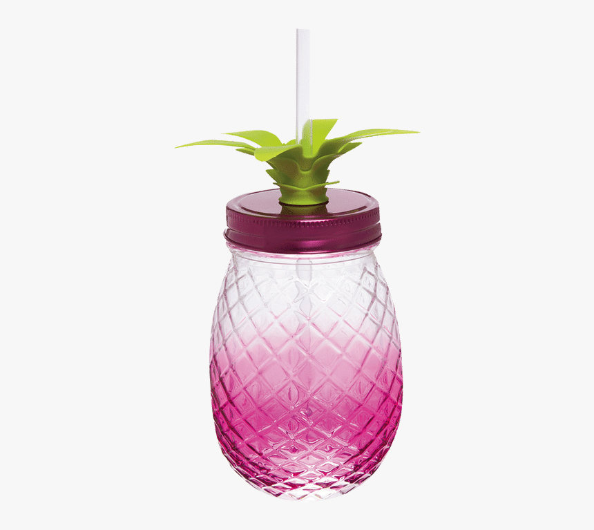 Slant Pink Ombre Pineapple - Glass Bottle, HD Png Download