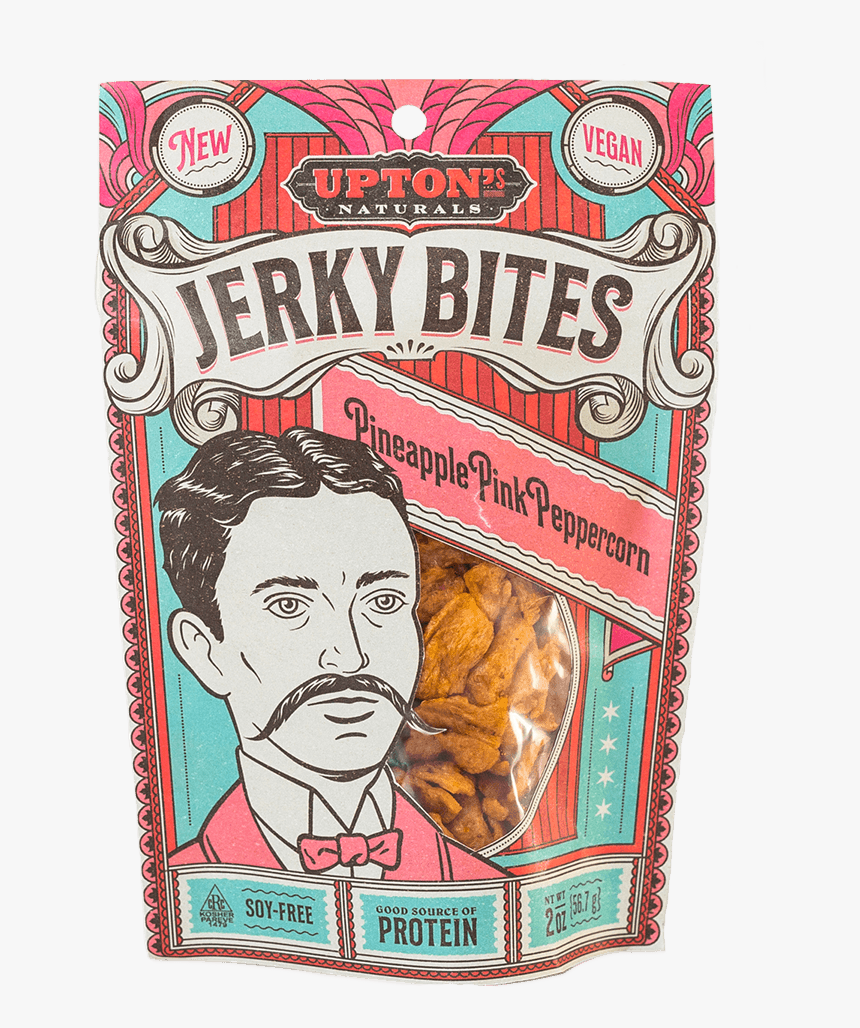 Pineapple Pink Peppercorn Jerky Bites - Upton's Naturals Vegan Jerky, HD Png Download