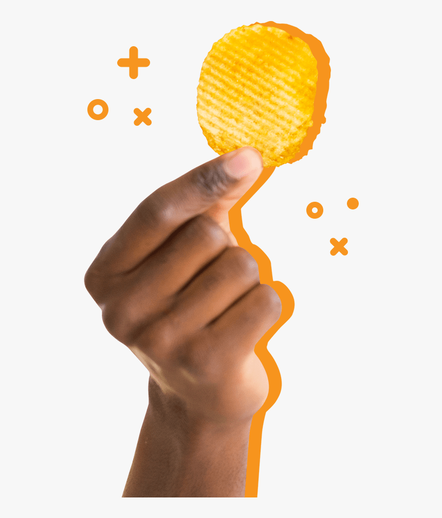Orange With Potato Chip Hand - Oral-b, HD Png Download