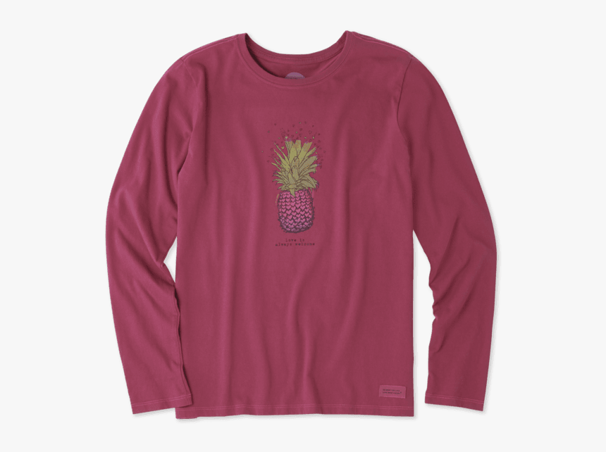 Women S Pineapple Love Long Sleeve Crusher Tee - Long-sleeved T-shirt, HD Png Download