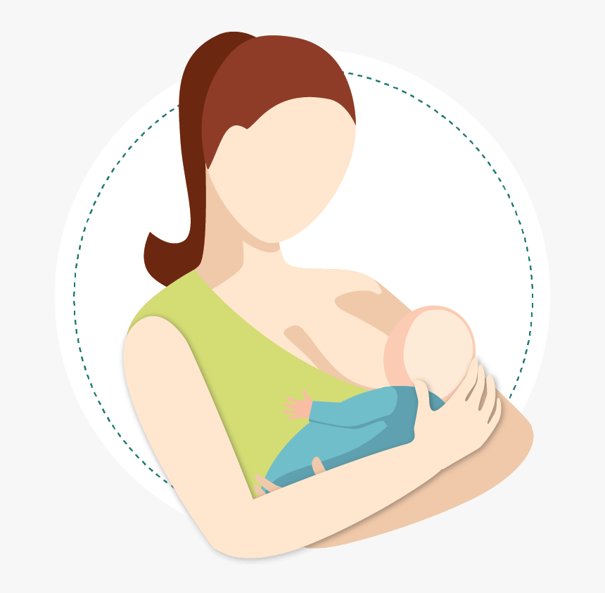 A Woman Breastfeeding An Infant , Png Download - Illustration, Transparent Png