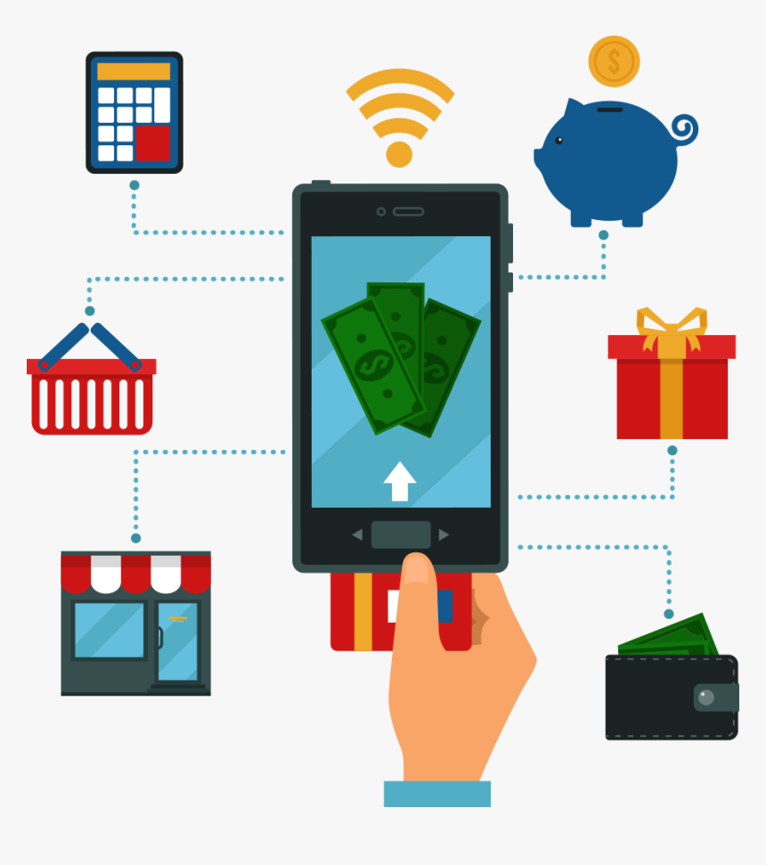 Online Phone Free On - Online Banking Drawing, HD Png Download