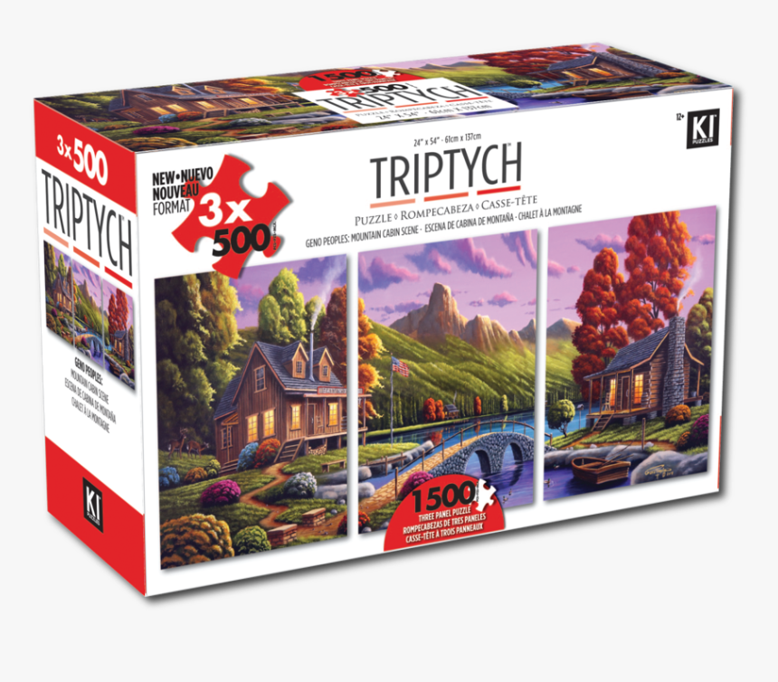 Triptych 500 Pcs X 3 Puzzles Mountain Cabin - Triptych Puzzles, HD Png Download