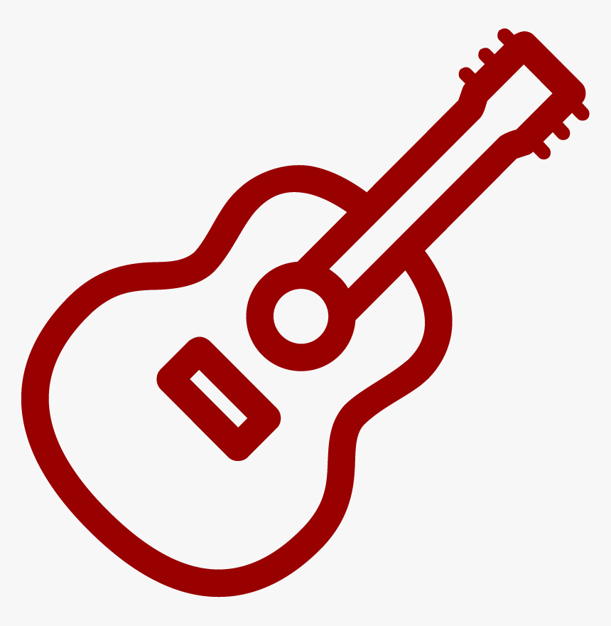White Line Icon Guitar Png, Transparent Png