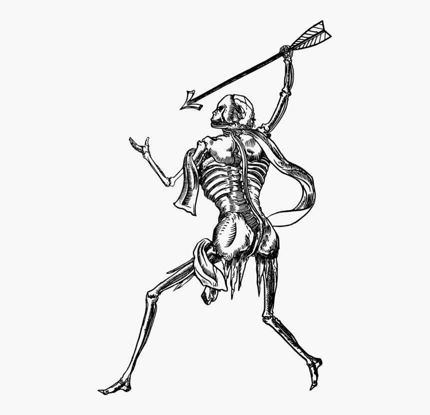 Art,skeleton,monochrome Photography - Human Skeleton Warrior Artwork, HD Png Download
