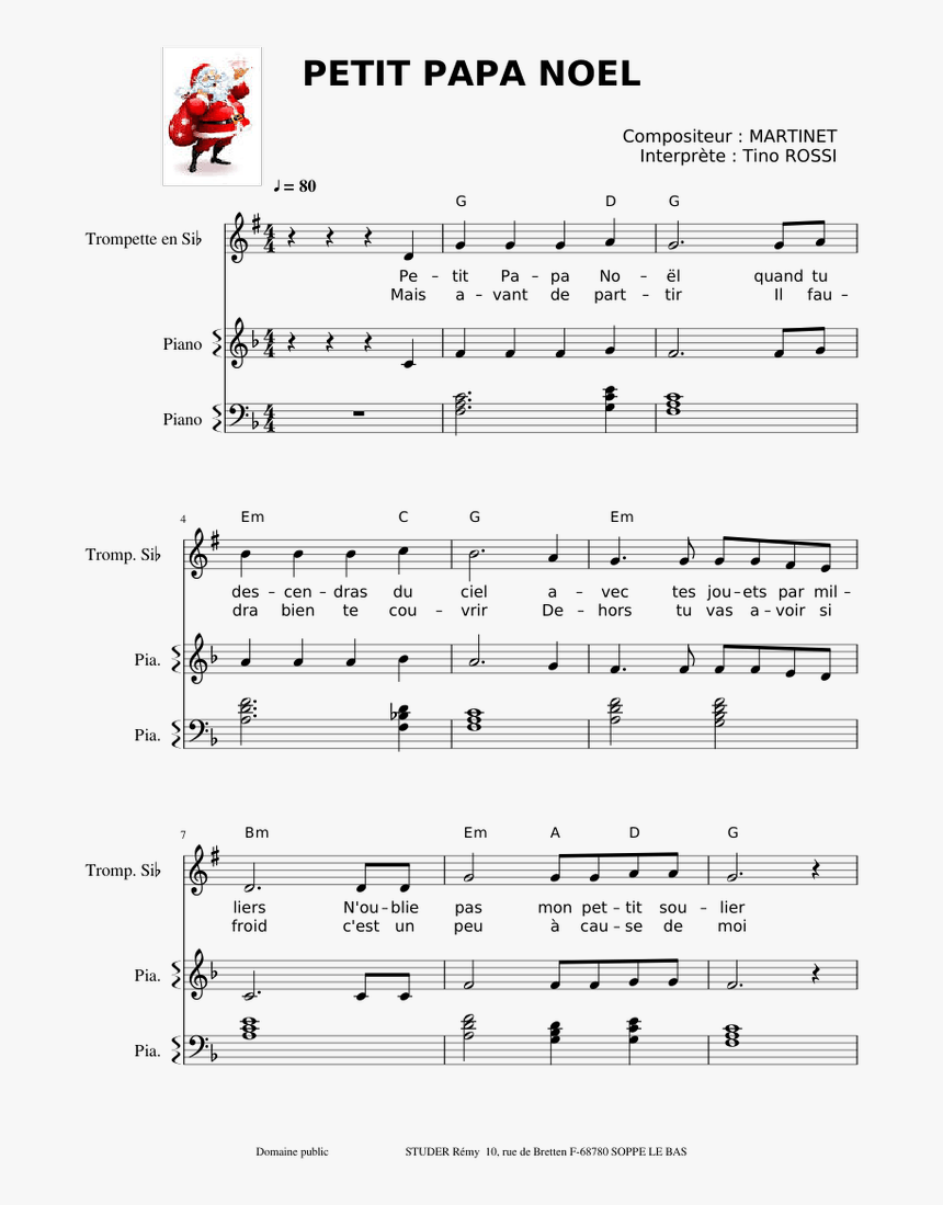 Petit Papa Noel Noten, HD Png Download