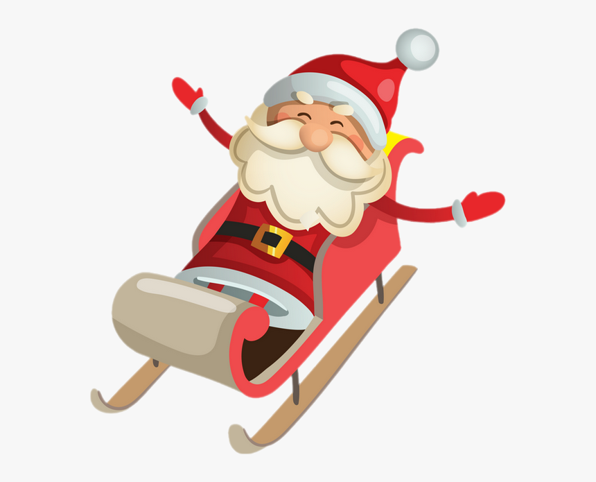 Père Noël Png, Luge - Une Luge Noel, Transparent Png