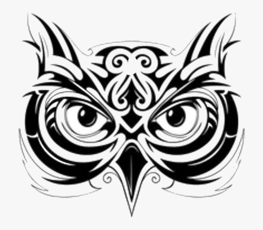 #owl #tribal #tattoo - Owl Head Logo Vector, HD Png Download