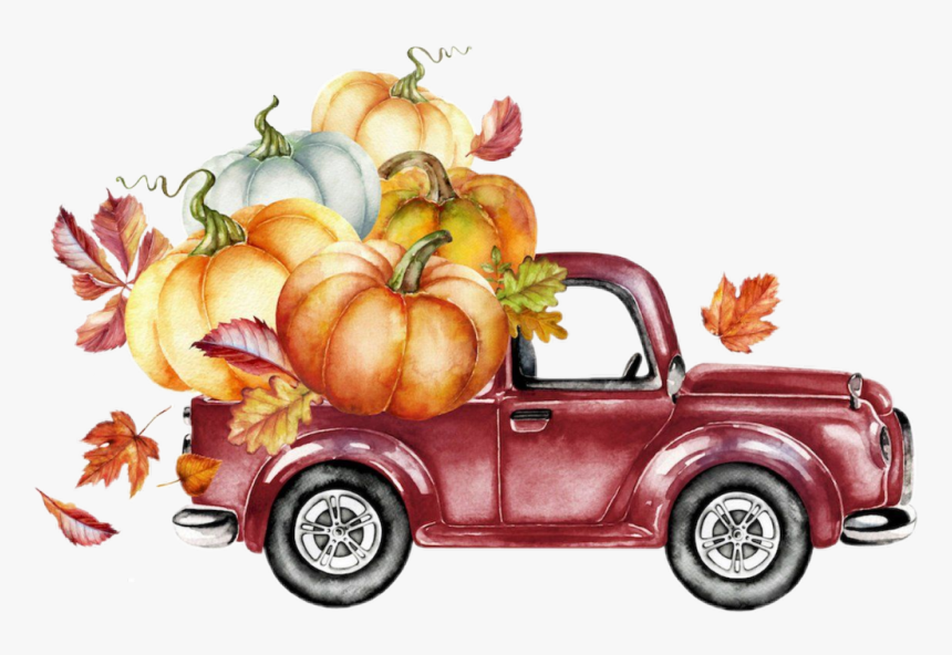 #watercolor #truck #pumpkins #leaves #autumn #fall - It's Fall Y All, HD Png Download