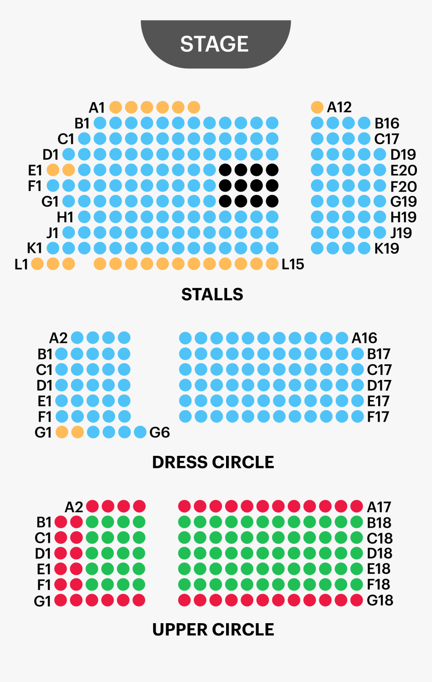 Fortune Theatre Seating Map - Fortune Theatre London Seating Plan, HD Png Download