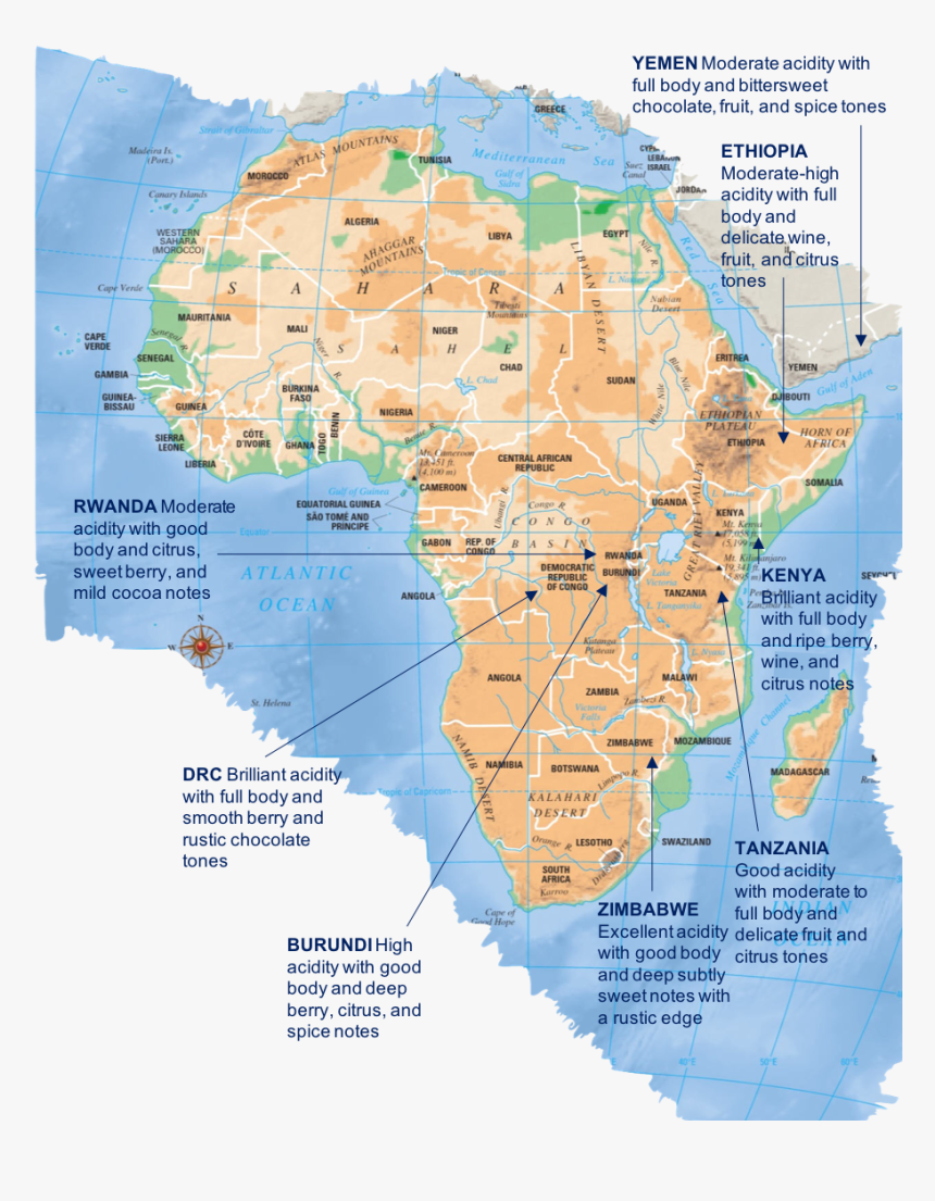 Elevation Map Of North Africa, HD Png Download