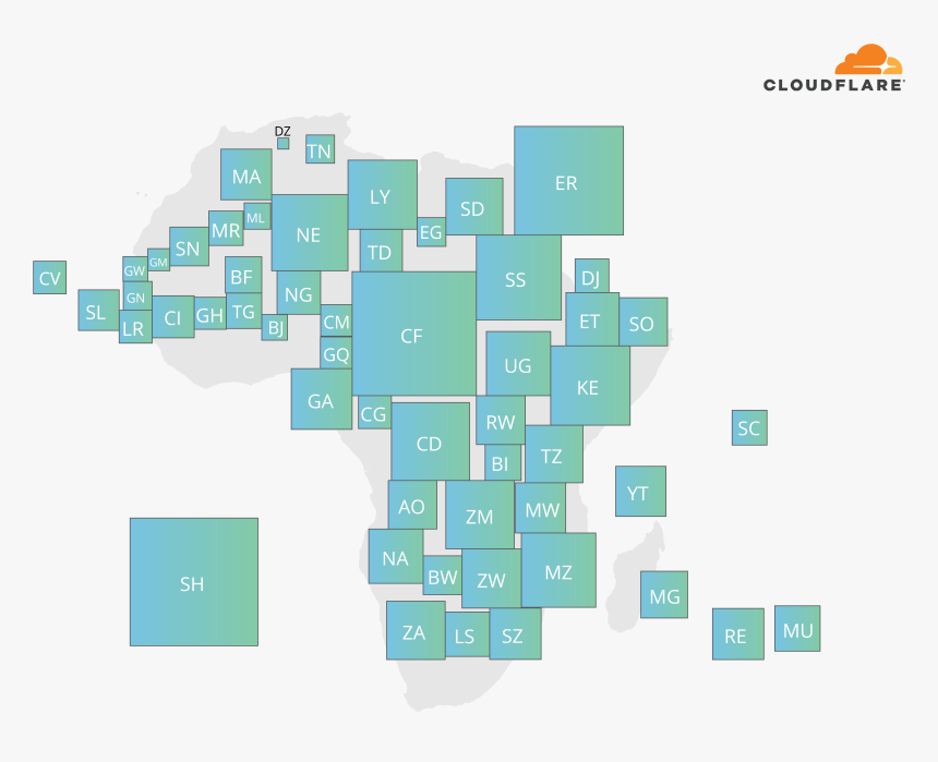 Demer Map For Latencies From Europe To African Countries - Floor Plan, HD Png Download