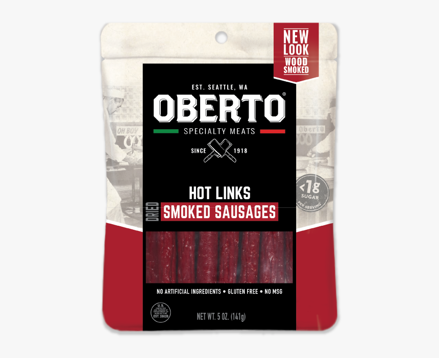 Smoke Sausage Hot Links - Oberto Butchers Cut Bacon Jerky, HD Png Download