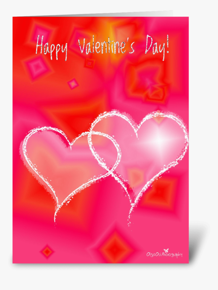 Diamond Hearts Greeting Card - Heart, HD Png Download