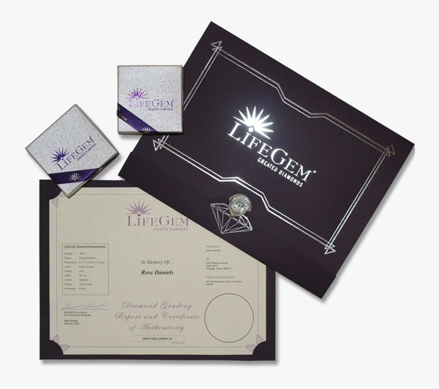 Lifegem Certificate - Life Gem Certificate, HD Png Download