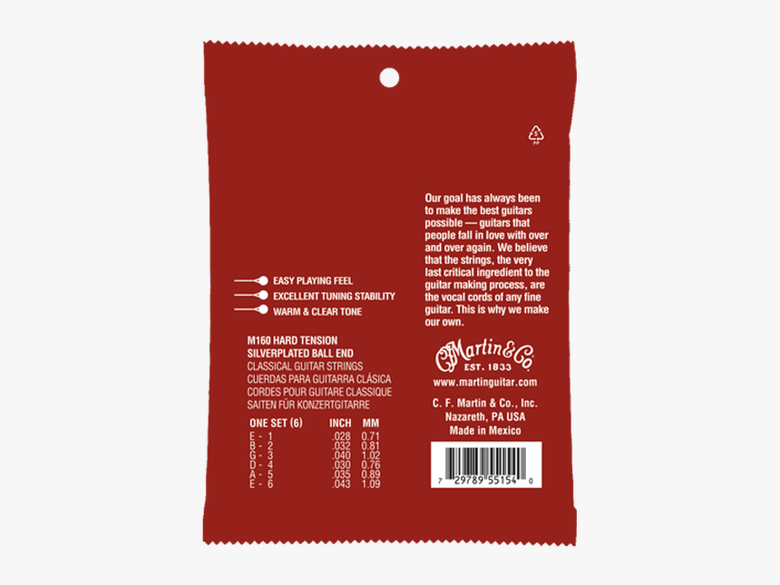 Martin M160 Ball End Classical - C. F. Martin & Company, HD Png Download