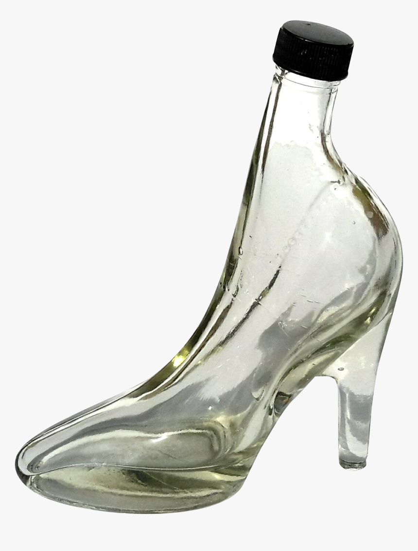 Glass Bottle Slipper High-heeled Shoe - Shoe Glass, HD Png Download