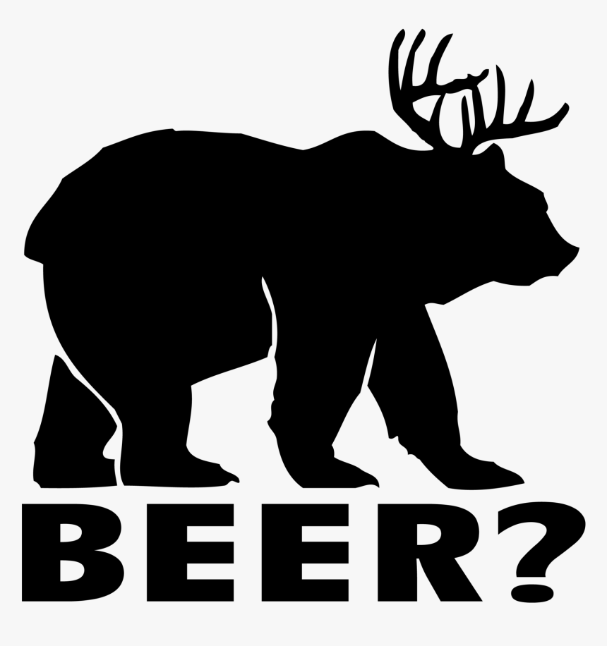 Bear Deer Decal Sticker Beer - Bear Deer, HD Png Download