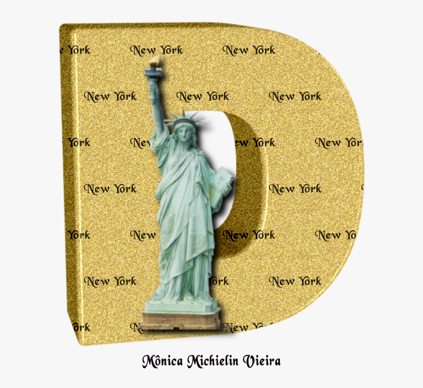 Alfabeto Dourado Com Estátua Da Liberdade Png , Png - Statue Of Liberty, Transparent Png