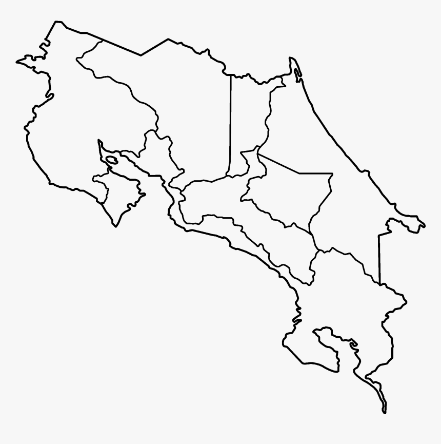 Costa Rica Provinces Blank - Mapa Costa Rica Vector, HD Png Download