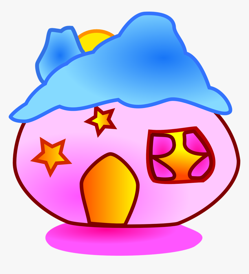 Round Cartoon House, HD Png Download