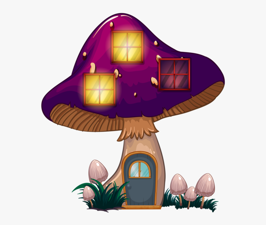 Champignons Png Tubes Color - Mushroom House Clipart Png, Transparent Png