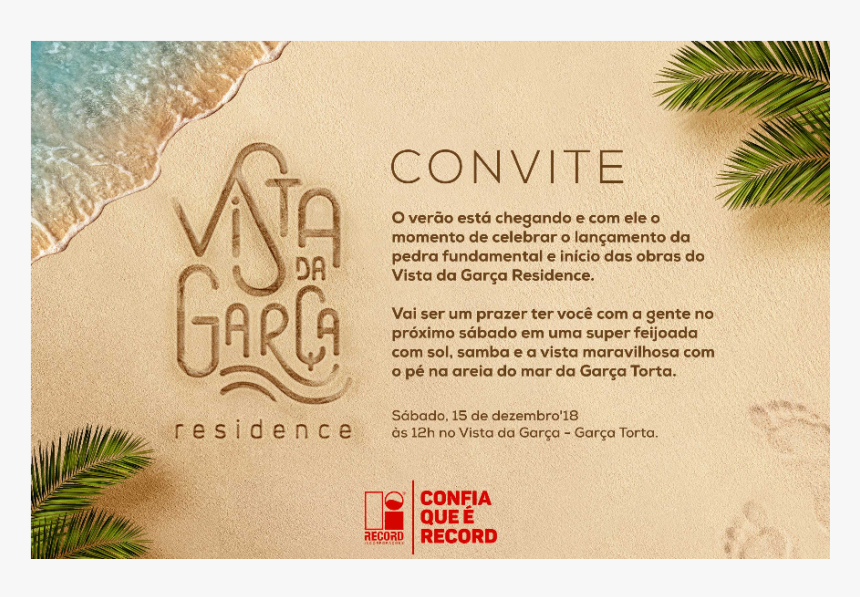 Convite Festa Pé Na Areia, HD Png Download