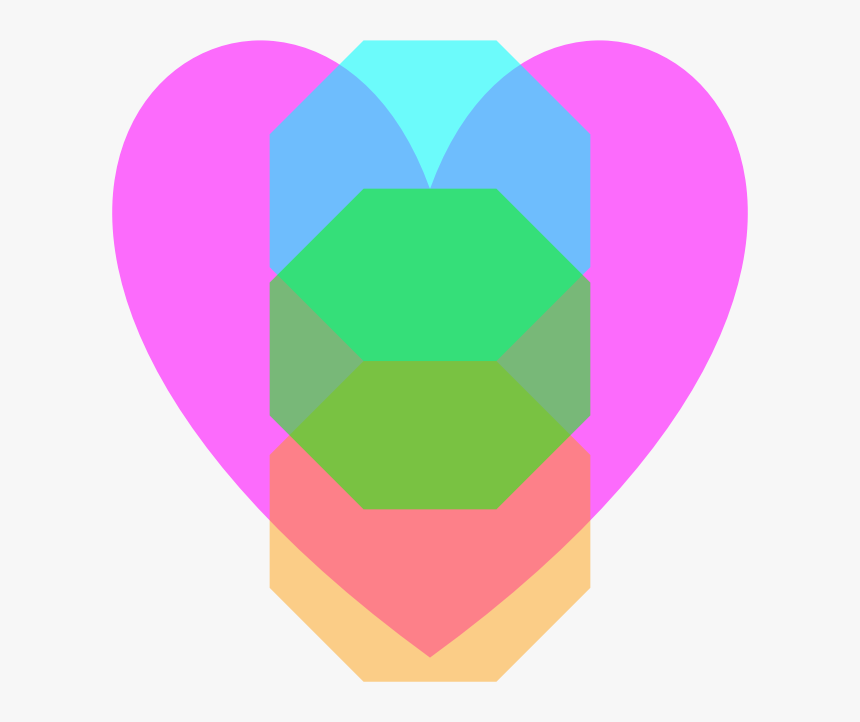 Transparent Magenta Loveheart Cyan - Magenta, HD Png Download