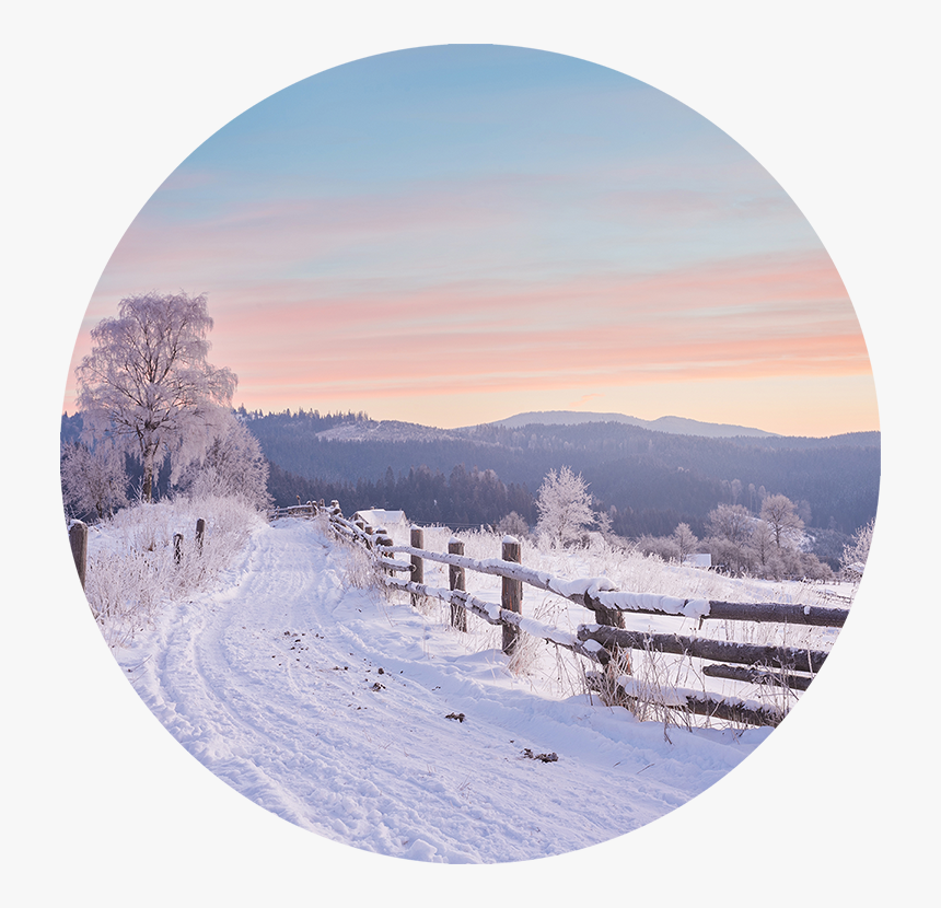 Snow Scene A Sunset, HD Png Download