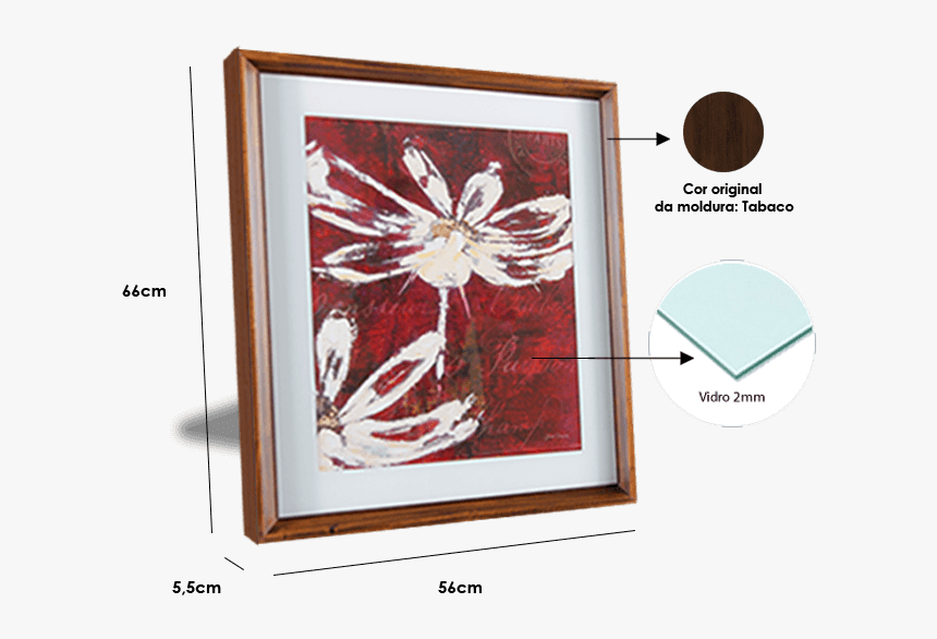 Quadro Decorativo C Moldura De Madeira, HD Png Download