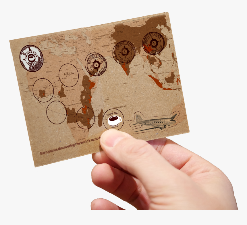Coffee Lovers Would Receive A Hand Stamp For Each Hot - Map, HD Png Download