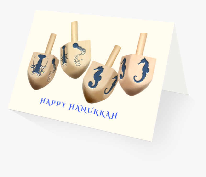 Ocean Dreidels Hannukah Card - Ivory, HD Png Download
