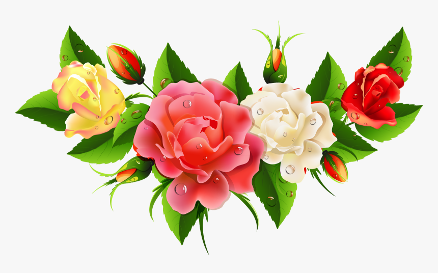 Flowers Rose Clipart Coloring, HD Png Download
