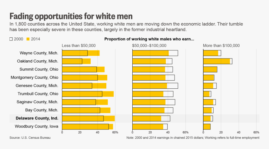 White Working Class Statistics, HD Png Download
