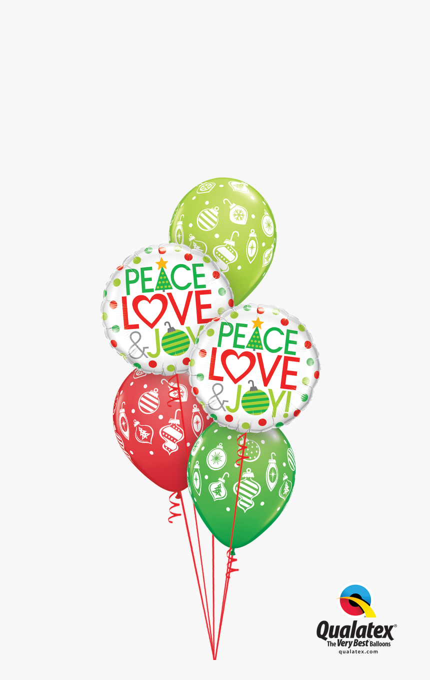 Peace, Love, & Christmas Joy Bouquet - Qualatex, HD Png Download