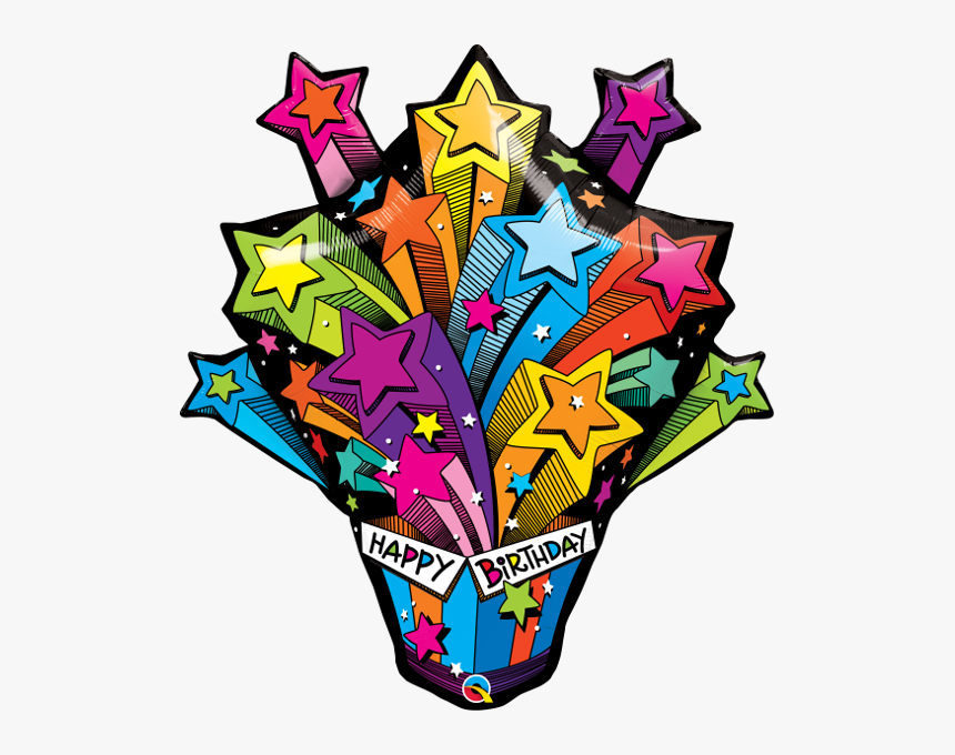 Shooting Stars Birthday Present - Shooting Star Birthday Present Balloon, HD Png Download