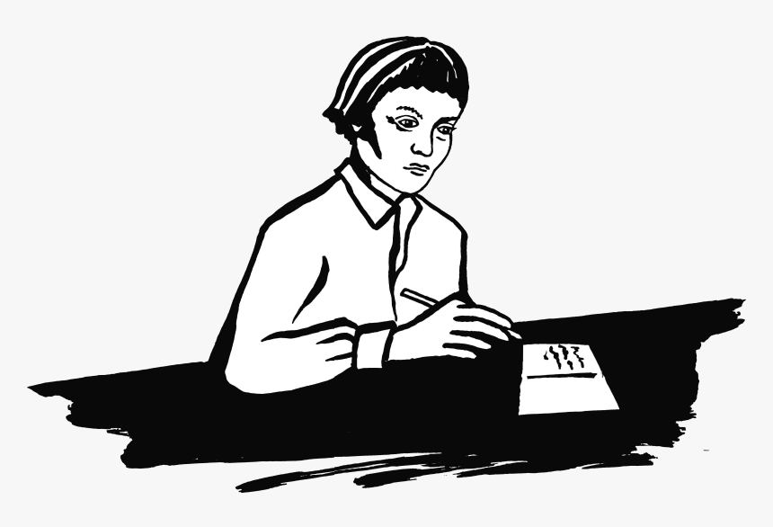 Portrait Of Iris Murdoch Writing A Postcard, HD Png Download